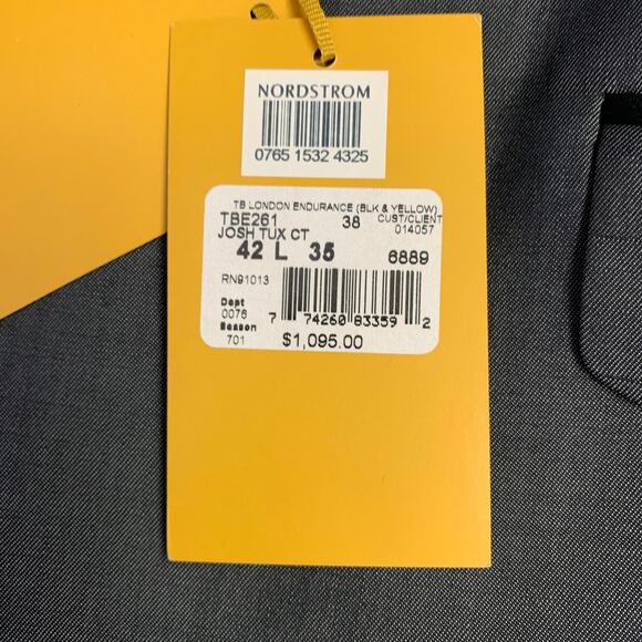 TED BAKER Size 42 Long Grey Black Wool Mohair Shawl Collar Sport Coat - Picture 7 of 11